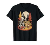 Spooky Skeleton Exploring the deep Forest with a Feline T-Shirt