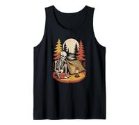 Spooky Skeleton Exploring the deep Forest with a Feline Tank Top