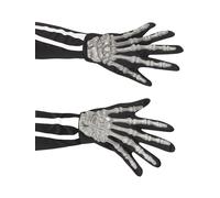 Smiffys Skeleton Gloves, Adult, Black , Halloween Fancy Dress Accessory, Skeleton Dress Up Accessories Halloween