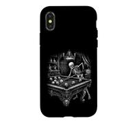 Spooky Skeleton Pool Player Halloween Billiards Case for iPhone X/XS