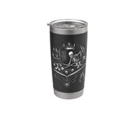 Spooky Skeleton Pool Player Halloween Billiards Stainless Steel Insulated Tumbler