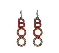 Spooky Skeleton Skull Earrings - Gothic Dangle Earrings for Halloween Theme Costume Accessories, L, Acrylic, No Gemstone
