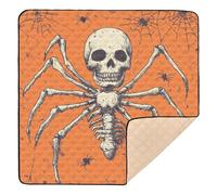 Spooky Skeleton Web Creature Art Cute Foldable Baby Play Mat for Floor Comfortable Playroom Activity Mat for Baby Toddler Infant, 50'' x 50''