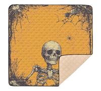 Spooky Skeleton Web Creature Art Large Non-Slip Baby Activity Play Mat for Floor Lightweight Baby Crawling Mat for Baby Toddler Infant, 50'' x 50''