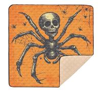 Spooky Skeleton Web Creature Art Soft Padded Baby Gym & Activity Mat for Floor Non-Toxic Kicking Mat for Babies Infants Toddlers, 50'' x 50''