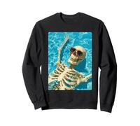 Spooky Skeleton with Sunglasses Gothic Summer Summerween Sweatshirt