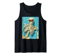 Spooky Skeleton with Sunglasses Gothic Summer Summerween Tank Top