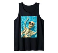 Spooky Skeleton with Sunglasses Gothic Summer Summerween Tank Top