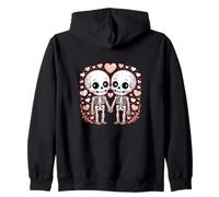 Spooky Skull Couple Valentine’s Day Romantic Gothic Love Zip Hoodie