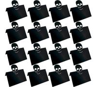 Spooky Skull Place Cards - Black Table Tent Cards, 25pcs