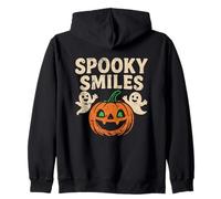 Spooky Smiles Pumpkin and Ghosts Zip Hoodie