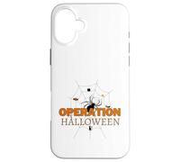 Spooky Spider Weaving Web Cat Candy Tree Operation Halloween Case for iPhone 16 Plus