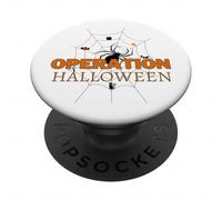 Spooky Spider Weaving Web Cat Candy Tree Operation Halloween PopSockets Adhesive PopGrip