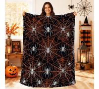 Spooky Spider Web Halloween Throw Blanket 40x60 Inch