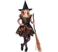 (PKT) (9911967) Child Girls Spooky Spider Witch Costume (3-4yr)