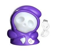 Spooky Spirit Lamp - Portable Silicone Nightlight, Adjustable Glow Lighting | Soft LED Ghost with 3-Level Brightness Control, Halloween Decoration for Tabletop Bedroom Bathroom Living Room