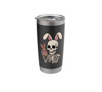 Spooky Spring Skeleton Bunny Headband Donut Art Stainless Steel Insulated Tumbler