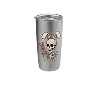 Spooky Spring Skeleton Bunny Headband Donut Art Stainless Steel Insulated Tumbler