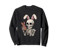 Spooky Spring Skeleton Bunny Headband Donut Art Sweatshirt