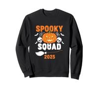 Spooky Squad 2025 Halloween Pumpkin Skull Party Sweatshirt