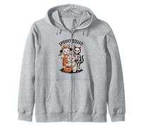 Spooky Squad Cute Halloween Cats in Costumes Zip Hoodie