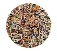 Spooky Stickers, Halloween Stickers, Vintage Horror Adhesive, Waterproof PVC Glossy Finish, Holiday Decor, Ideal for Multiple Surfaces, 2-4 Inches, Multicolor, 100 Pieces