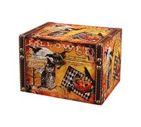 Spooky Storage Container - Halloween Themed Storage Chest with Handles, Design | Reusable Organiser Box for Props, Masks, Treat Bags and Decorations, Ideal Home for Autumn Festivit