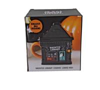 Spooky Street Haunted Library Lidded Mug/Halloween/Samhain/Party/Tea Drinking