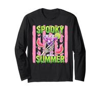 Spooky Summer Summerween Halloween Skeleton Costume Long Sleeve T-Shirt