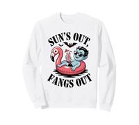 Spooky Summer Vampire Design - Sun, Fangs & Poolside Fun Sweatshirt
