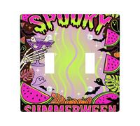 Spooky Summerween Skeleton Cocktail Hand Double Light Switch Cover Plate