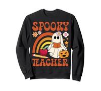 Spooky Teacher Groovy Ghost Halloween Teacher Costume Sweatshirt