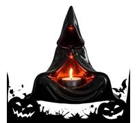 Spooky Tealight Holder - Mysterious Man Centerpieces | Gothic Tealight Holder for Halloween Haunted House Counter Fireplace Mantel Coffee Table Bedroom