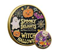 Spooky Token For Keepsake - 4×4 Cm Gothic Style Souvenir Crafted Engraving, Alloy Finish Ensures Lasting Shine, Collectible Charm Suitable | Halloween Novelty Festival Coin For Party Fun