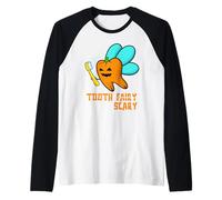 Spooky Tooth Fairy Tooth Scary Jack O' Lantern Halloween Raglan Baseball Tee