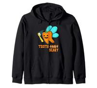 Spooky Tooth Fairy Tooth Scary Jack O' Lantern Halloween Zip Hoodie