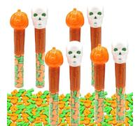 Spooky Tubes Sweet 50g - Pumpkin and Skull Shape Fruit flavour candy sweets - Perfect for Halloween (8 x Tubes)