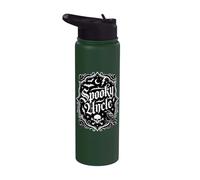 Spooky Uncle Halloween Gothic Skull Raven Bats Scary Family Stainless Steel Insulated Water Bottle