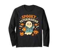 Spooky Veterinarian Groovy Halloween Pet Doctor Long Sleeve T-Shirt