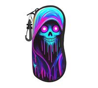 Spooky Vibe Glow-In-The-Dark Halloween Printed Glasses Case Ultra-Light Soft Shell Protective Eyewear Organizer For Men And Women