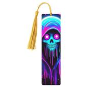 Spooky Vibe Glow-in-The-Dark Halloween Unique Double-Sided Artwork Printed Wooden Bookmarks, Artistic Book Accessories Birthday Presents for Men Women Presents for Book Lovers