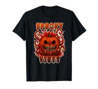 Spooky Vibes Creepy Pumpkin Horror, Halloween Design T-Shirt