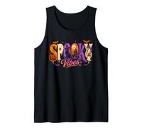Spooky Vibes Halloween Pumpkin Witchy Cat Creepy House Squad Tank Top