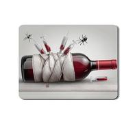 Spooky Wine Bottle Drying Mats For Kitchen Counter, Halloween Absorbent Rubber Dish Mat, Creepy Art PU Leather Drying Pad For Coffee Bar Protector 18x24 Inch