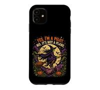 Spooky Witch Pilot Broomstick Full Moon Haunted Vintage Case for iPhone 11