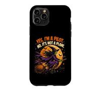 Spooky Witch Pilot Broomstick Full Moon Haunted Vintage Case for iPhone 11 Pro
