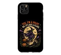 Spooky Witch Pilot Broomstick Full Moon Haunted Vintage Case for iPhone 11 Pro Max