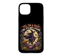 Spooky Witch Pilot Broomstick Full Moon Haunted Vintage Case for iPhone 15 Plus