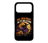 Spooky Witch Pilot Broomstick Full Moon Haunted Vintage Case for iPhone 17 Pro Max
