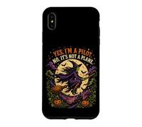 Spooky Witch Pilot Broomstick Full Moon Haunted Vintage Case for iPhone XS Max